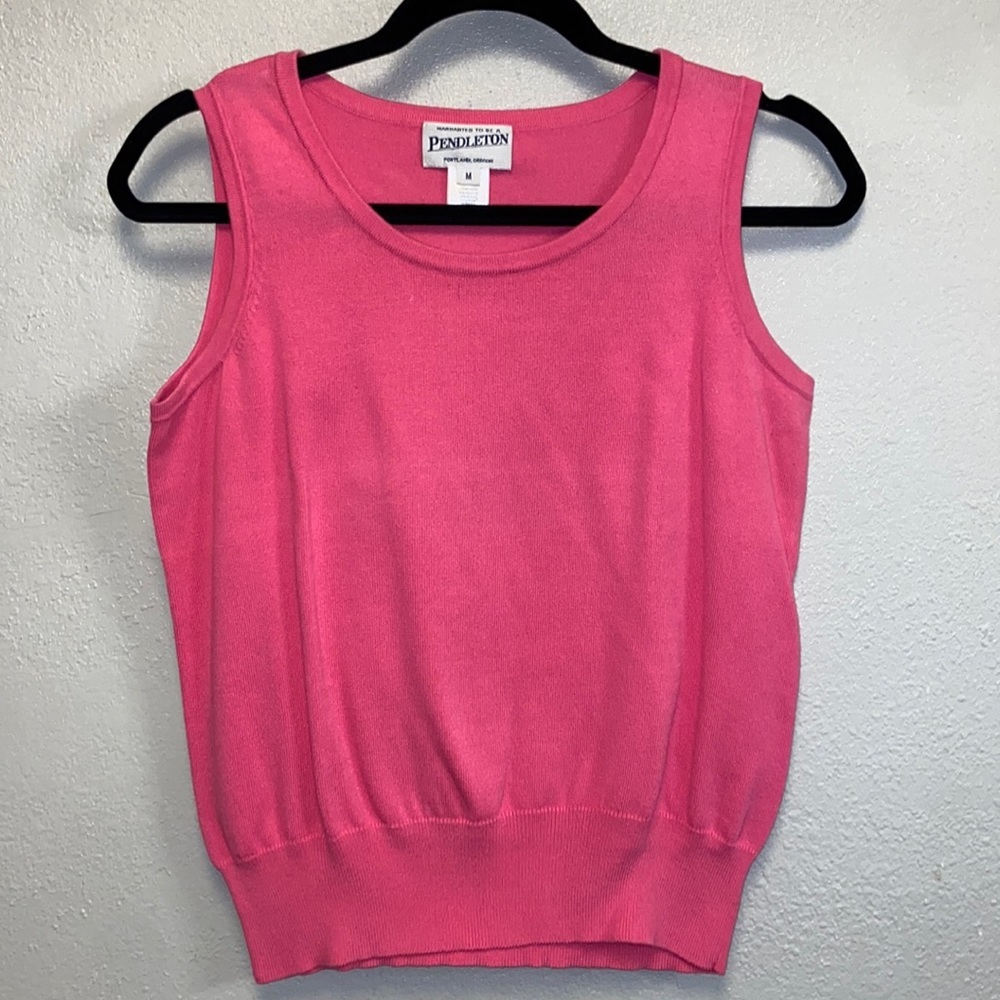 Pendleton Pink Cotton Blend Breathable Preppy Sleeveless Top 4852
